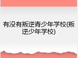 有没有叛逆青少年学校(叛逆少年学校)