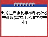 黑龙江省水利学校都有什么专业啊(黑龙江水利学校专业)