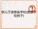 供儿子读贵族学校(贵族学校供子)