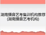 湖南播音艺考集训机构推荐(湖南播音艺考机构)
