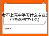 考不上高中学习什么专业(中考落榜学什么)