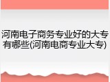 河南电子商务专业好的大专有哪些(河南电商专业大专)