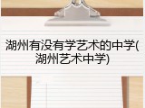 湖州有没有学艺术的中学(湖州艺术中学)