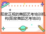 阳泉正规的舞蹈艺考培训机构(阳泉舞蹈艺考培训)