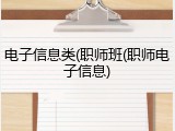 电子信息类(职师班(职师电子信息)