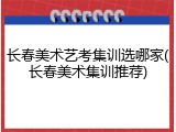 长春美术艺考集训选哪家(长春美术集训推荐)