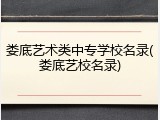 娄底艺术类中专学校名录(娄底艺校名录)