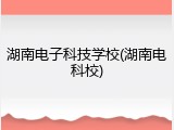 湖南电子科技学校(湖南电科校)