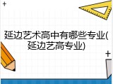 延边艺术高中有哪些专业(延边艺高专业)