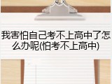 我害怕自己考不上高中了怎么办呢(怕考不上高中)