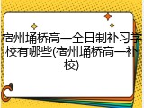 宿州埇桥高一全日制补习学校有哪些(宿州埇桥高一补校)