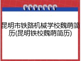 昆明市铁路机械学校魏萌简历(昆明铁校魏萌简历)
