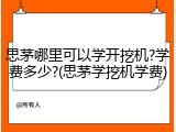 思茅哪里可以学开挖机?学费多少?(思茅学挖机学费)