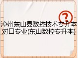 漳州东山县数控技术专升本对口专业(东山数控专升本)