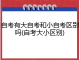 自考有大自考和小自考区别吗(自考大小区别)