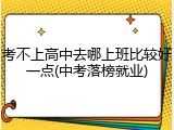 考不上高中去哪上班比较好一点(中考落榜就业)