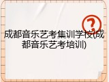 成都音乐艺考集训学校(成都音乐艺考培训)