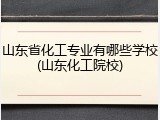 山东省化工专业有哪些学校(山东化工院校)