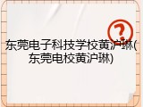 东莞电子科技学校黄沪琳(东莞电校黄沪琳)