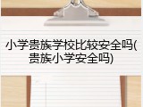 小学贵族学校比较安全吗(贵族小学安全吗)