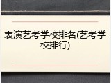 表演艺考学校排名(艺考学校排行)