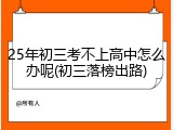 25年初三考不上高中怎么办呢(初三落榜出路)