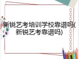 新锐艺考培训学校靠谱吗(新锐艺考靠谱吗)