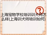 上海宠物学校培训训犬师怎么样(上海训犬师培训如何)