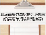 聊城高唐县单招培训班哪家好(高唐单招培训班推荐)
