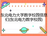 东北电力大学数字校园信息们(东北电力数字校园)