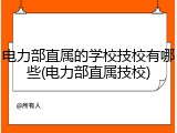 电力部直属的学校技校有哪些(电力部直属技校)