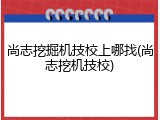 尚志挖掘机技校上哪找(尚志挖机技校)