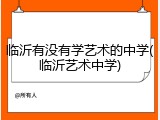 临沂有没有学艺术的中学(临沂艺术中学)
