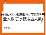 云南水利水电职业学院各专业人数(云水院专业人数)