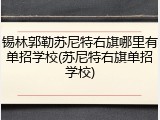 锡林郭勒苏尼特右旗哪里有单招学校(苏尼特右旗单招学校)