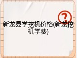 新龙县学挖机价格(新龙挖机学费)