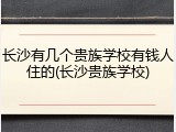长沙有几个贵族学校有钱人住的(长沙贵族学校)