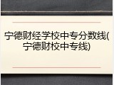 宁德财经学校中专分数线(宁德财校中专线)