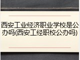 西安工业经济职业学校是公办吗(西安工经职校公办吗)