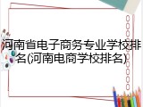 河南省电子商务专业学校排名(河南电商学校排名)