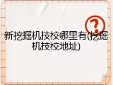 新挖掘机技校哪里有(挖掘机技校地址)