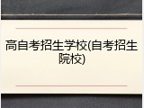 高自考招生学校(自考招生院校)