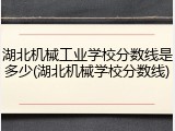 湖北机械工业学校分数线是多少(湖北机械学校分数线)