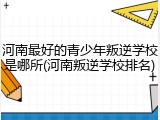 河南最好的青少年叛逆学校是哪所(河南叛逆学校排名)