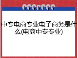 中专电商专业电子商务是什么(电商中专专业)