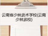 云南省少林武术学校(云南少林武校)