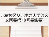 北京校区华北电力大学怎么交网费(华电网费缴费)