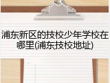 浦东新区的技校少年学校在哪里(浦东技校地址)