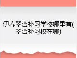 伊春翠峦补习学校哪里有(翠峦补习校在哪)