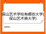 保山艺术学校有哪些大学(保山艺术类大学)